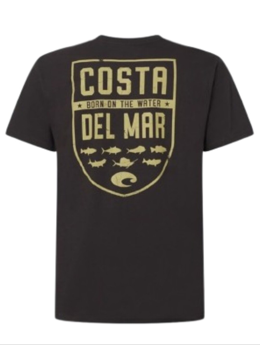 Costa Del Mar Black Born On The Water Graphic Short Slv T-Shirt Sz Med